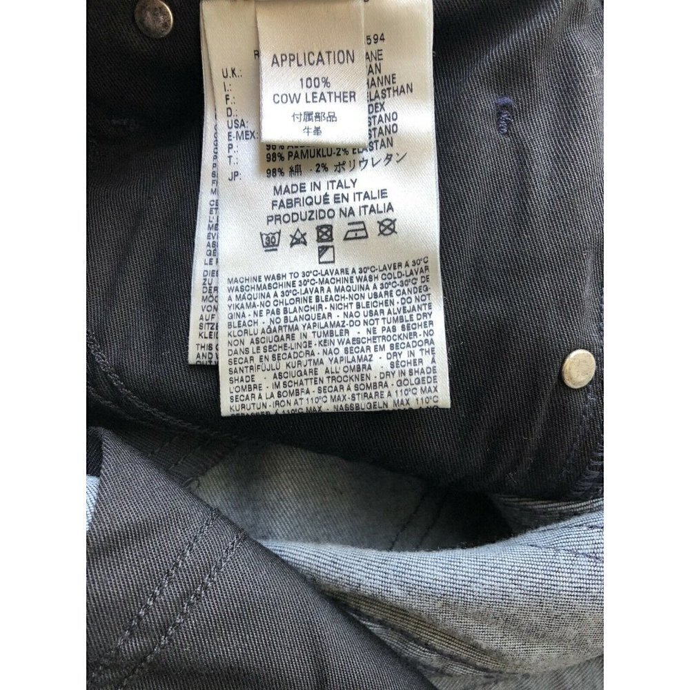Diesel Black Gold Dark Navy Ceress Leather Jeans - Picture 5 of 12
